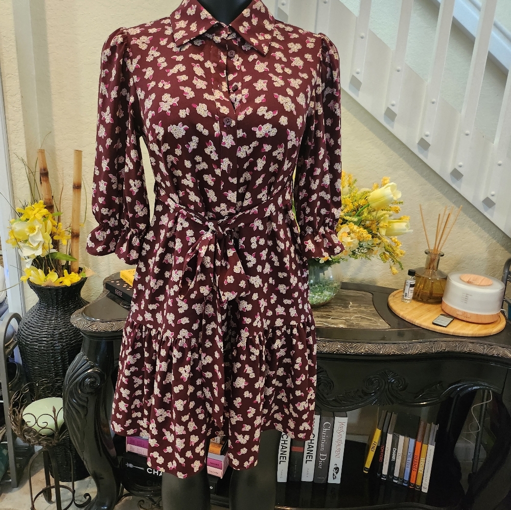 Kate Spade Frosted Floral Shirtdress size XS - Picture 3 of 7